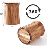 Acacia Wood Utensil Holder for Kitchen Counter, 360° Rotating 7.2" Wooden Cooking Utensil Crock for Countertop Farmhouse Kitchen Khamik Shop Online