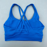 Solid Color Soft Cross Back Women Fitness Bra Tights Yoga Vest High Strength Shockproof Gym Sports Top Push Up With Chest Pad Khamik Shop Online