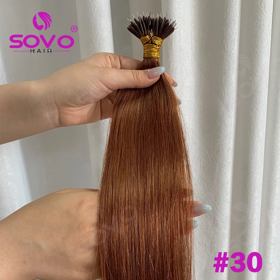 Nano Ring Hair Extensions Human Hair 100 Strands Remy European Straight Hair Natural Blonde Invisible Reusable Khamik Shop Online