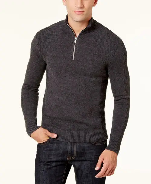 Mens Quarter Zip Sweater Amber Chrysippus