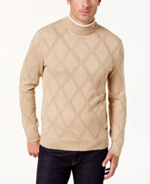 Tasso Elba Mens Diamond Pattern Sweater Amber Chrysippus