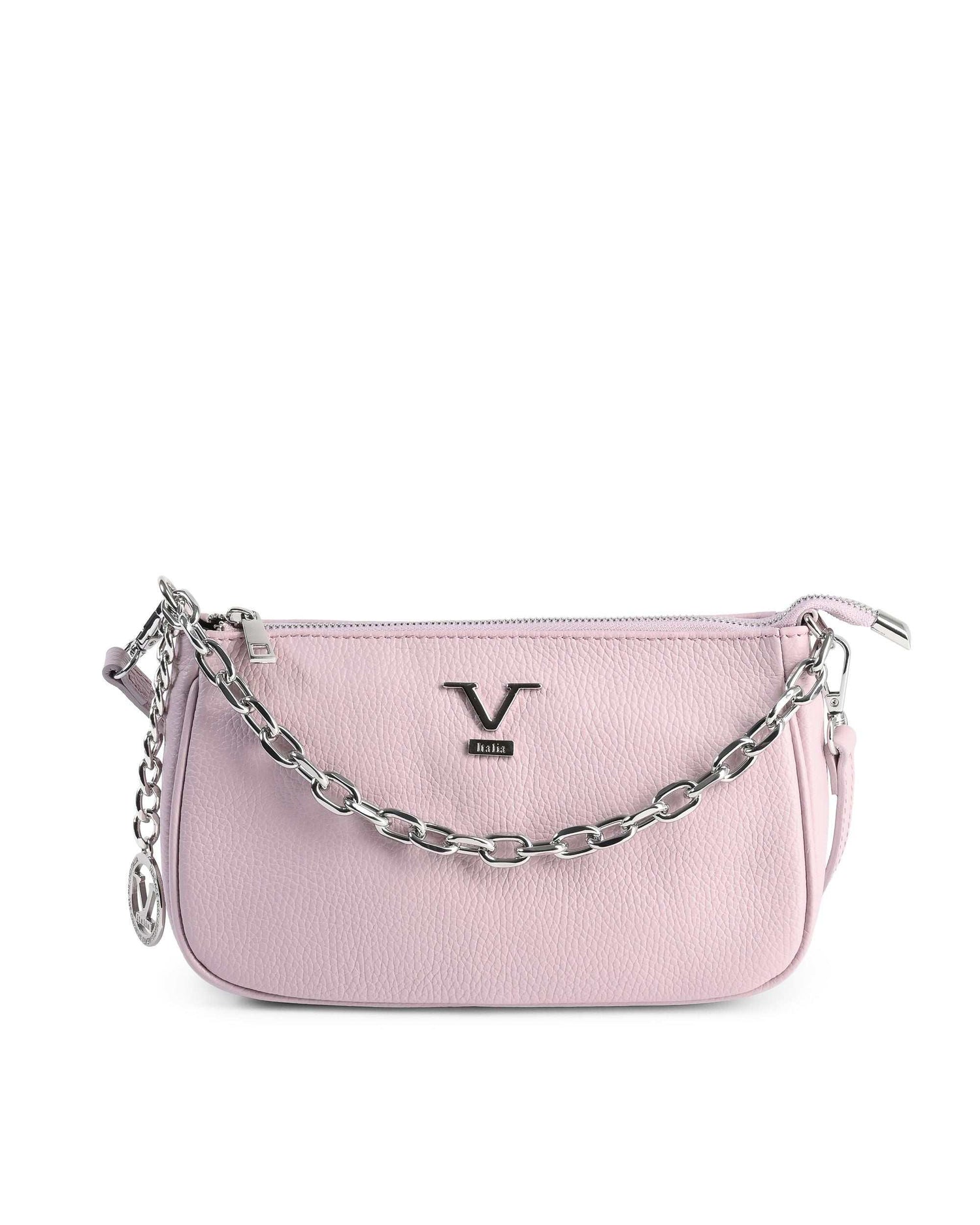 Sac mini femme V Italia VE1735-S en cuir rose, 26x16x10 cm, fabriqué en Italie