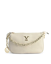 Sac mini femme V Italia VE1735-G en cuir beige DOLLARO, 26x16x10 cm, fabriqué en Italie