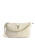 Sac mini femme V Italia VE1735-G en cuir beige DOLLARO, 26x16x10 cm, fabriqué en Italie