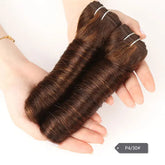 Sleek Double Drawn Loose Wave Color P4/27 P6/27 P1B/30 P4/30 Brazilian Remy Human Hair Bundles 1Pcs Hollywood Wave Hair Bundles Khamik Shop Online