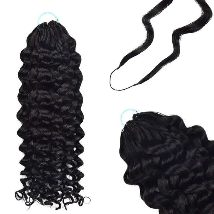 Feather Crochet Human Hair Deep Curly 50G Knotless Pre‑Separated Invisible Miracle Knots Hair Lightweight Reusable Crochet Hair Khamik Shop Online