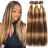 Highlight  P4/27 Straight Bundles Human Hair For Women Brown Blonde Hair Bundles Deal Colored Human Hair Weave Bundles Extension Khamik Shop Online