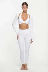 Nude Feel Yoga Long Sleeve Set For Women Pullover Quick-Dry Compression Shirt Outdoor Fitness Activewear Woman Sports Sets Khamik Shop Online