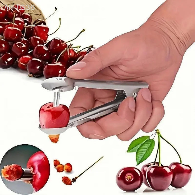 NexaHome Stainless Steel Cherry Fruit Kitchen Pitter Remover Olive Corer Remove Pit Tool Seed Gadge xkdae Khamik Shop Online