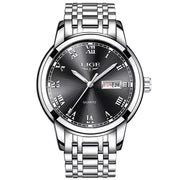 LIGE Top Brand Luxury Quartz Man Watch Fashion Business Stainless Steel Watches for Men Waterproof Casual Auto Date Weeks Clocks