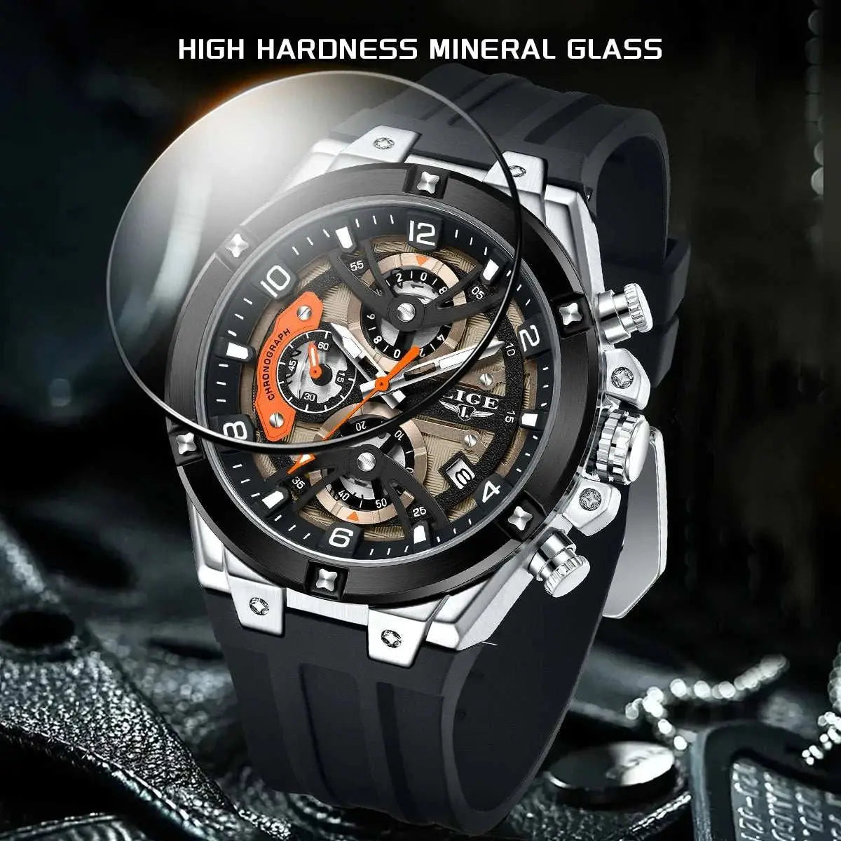 LIGE Simple Fashion Quartz Man Watch Silicone Outdoor Casual Sports Waterproof Luminous Calendar Random Gift Box Watches for Men Khamik Shop Online