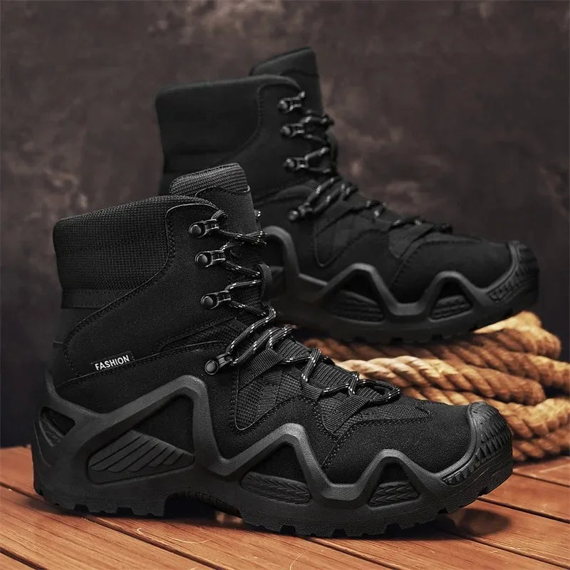 Men Tactical Boots Lace Up Brand Ankle Hiking Shoes Desert Work Boot Waterproof Size Plus Unisex Climbing Shoes Khamik Shop Online