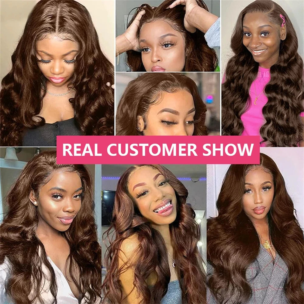 Chocolate Brown Human Hair Bundles Hair Extensions 30 Inch For Woman Body Wave Weave Peruvian Raw Human Hair Bundle 