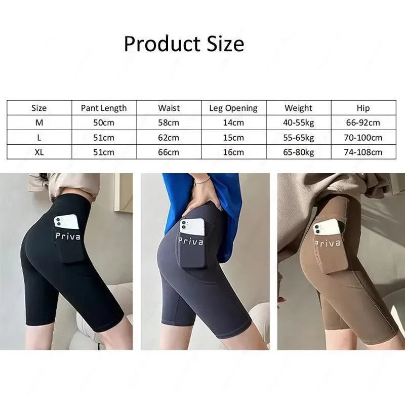 1 Piece Summer Thin Shark Skin Shorts 5 Inch Pocket Women Outdoor Gym Bike Riding High Waist Tummy Control Butt Lift Khamik Shop Online