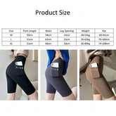 1 Piece Summer Thin Shark Skin Shorts 5 Inch Pocket Women Outdoor Gym Bike Riding High Waist Tummy Control Butt Lift Khamik Shop Online