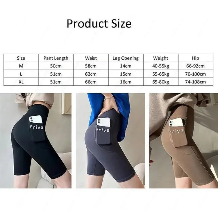 1 Piece Summer Thin Shark Skin Shorts 5 Inch Pocket Women Outdoor Gym Bike Riding High Waist Tummy Control Butt Lift Khamik Shop Online