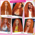 200% Density Ginger Orange Deep Wave Human Hair Wig 13x6 Hd Lace Front Human Hair Wig 