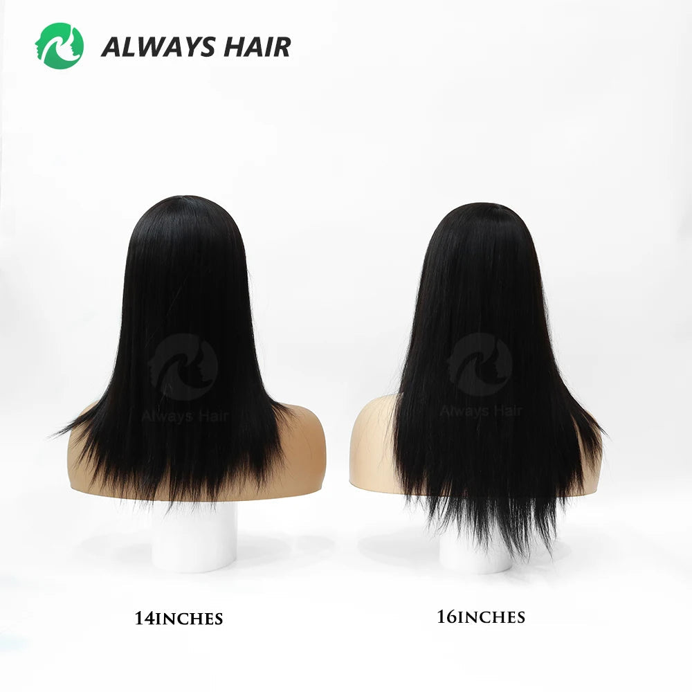 14 Inches Mogolian Cuticle Remy Hair Topper Silky Straight 8x8” Jewish Kosher Human Hairpieces Topper Free Style 120% Density Khamik Shop Online