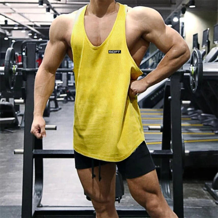 2022 Gym Workout Sleeveless Shirt Men Bodybuilding Running Clothing Fitness Sportswear Muscle For Male Y Back Tank Top Khamik Shop Online