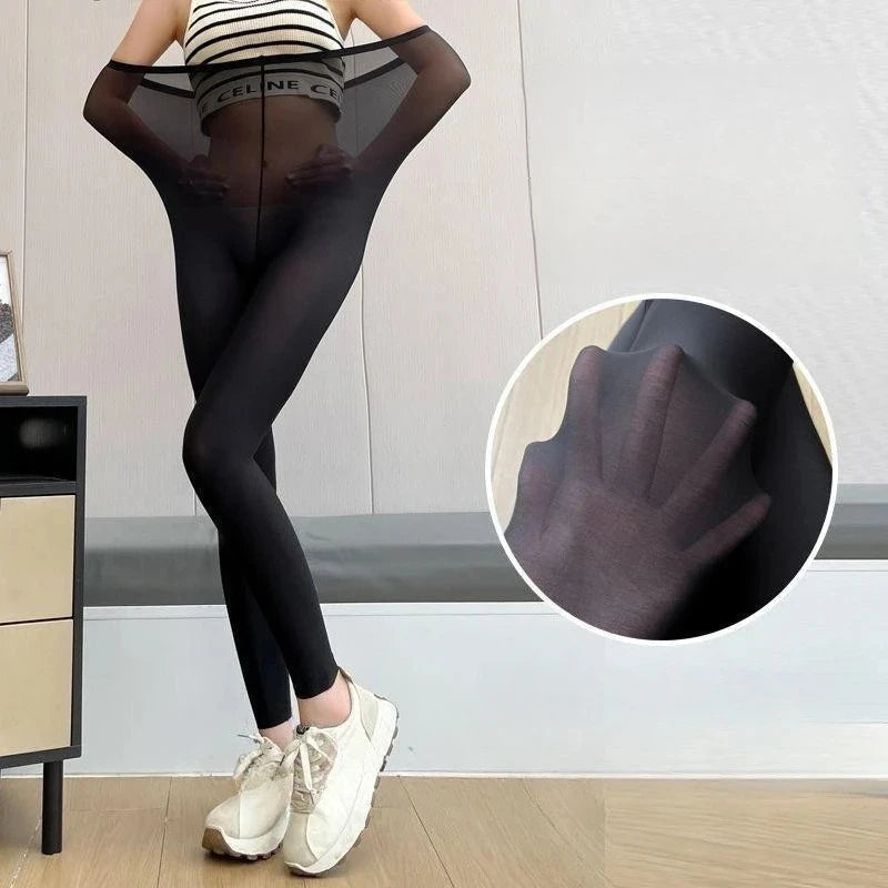 High Elasticity Shark Skin Leggings for Women Summer Ultra Thin Breathable Quick Dry Control Butt Lifting for Gym Khamik Shop Online
