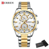 CURREN Casual Quartz Chrono Sport Watches Brands for Men Stainless Steel Bracelet Multifunction Dial 2023 Wristwatch with Date Khamik Shop Online