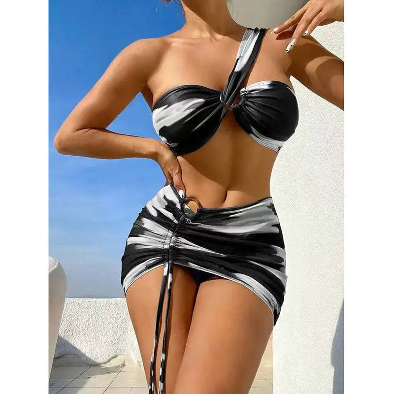 Gradient Color Three-piece Bikini Lingerie Fashion Taupe Oliver