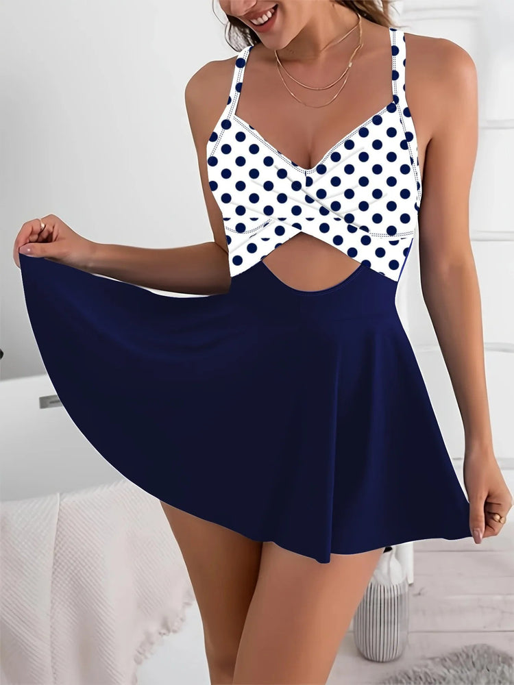 Swimsuit Woman Tankini Cross Front Tankini Top Adjustable Straps V Neckline High Waist Skirt Swim Tankini Set Modest Swimwear Khamik Shop Online