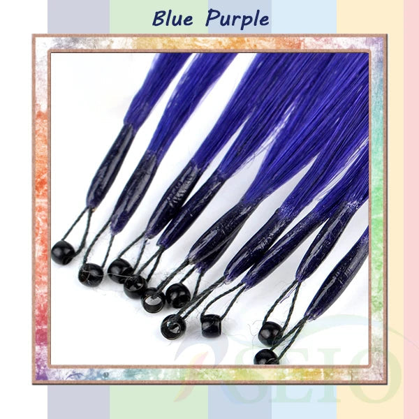 RESIO Color  8D Tip Hair Extensions 100% Real Human Hair Microbeads Extensions Color Purple Blue Pink Gray 18-20inch 0.5g/Strand Khamik Shop Online