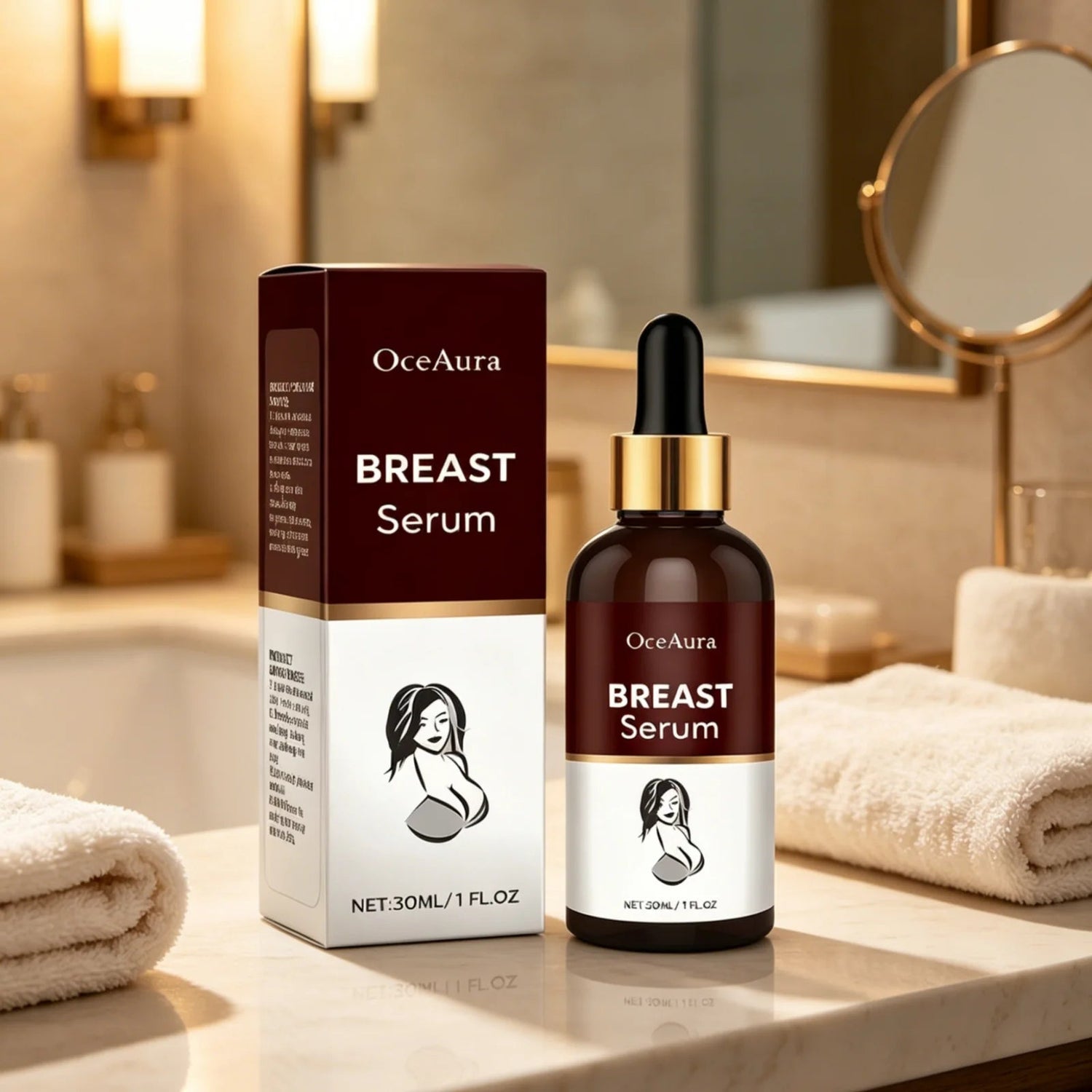 OceAura Breast Care Serum Lifting Skin Firming Anti Sagging Deep Nourishing Hydrating Gentle Formula Breast Essential Serum 30ml Khamik Shop Online