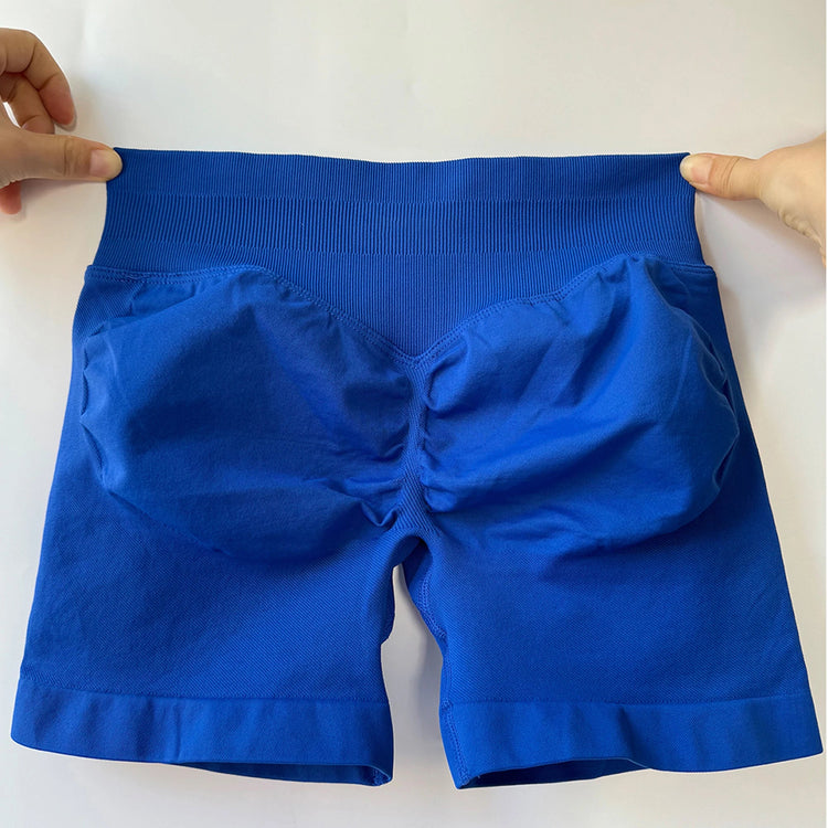 AURA SHARK Shorts 4.5" Women Fitness Sports Biker Shorts Low Ribbed Band Gym Workout Scrunch Butt Yoga Seamless Leggings Khamik Shop Online