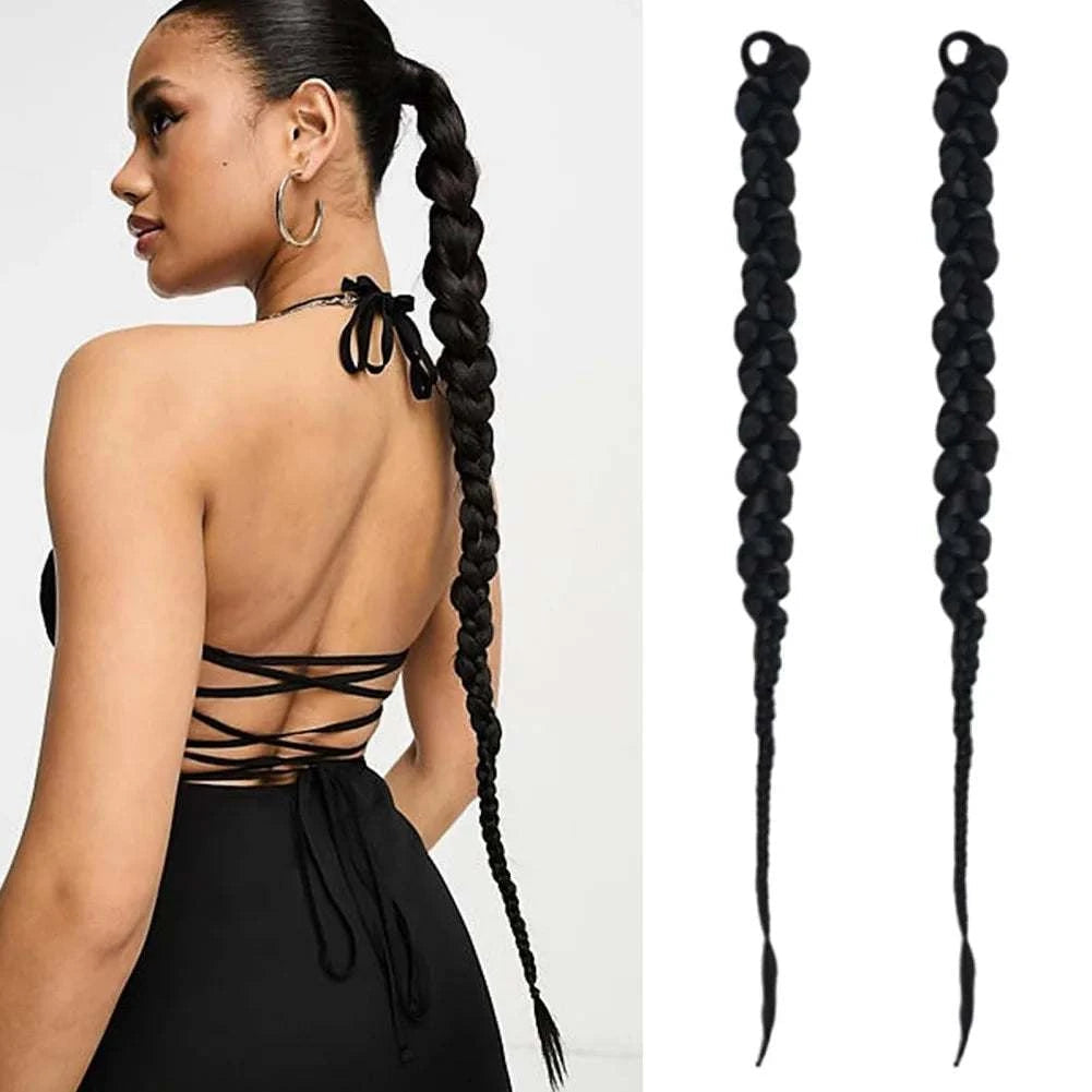 1/2PCS Hair Extension Braided Ponytail Fashion Long Twist Braided Ponytail Synthetic Extension Hair Accessories Hip Hop Y2K Girl Khamik Shop Online