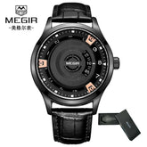 MEGIR Men Watches Luxury Leather Strap Sport Military Watch Male Clock Waterproof Casual Quartz Wristwatch Reloj Hombre 1067 Khamik Shop Online