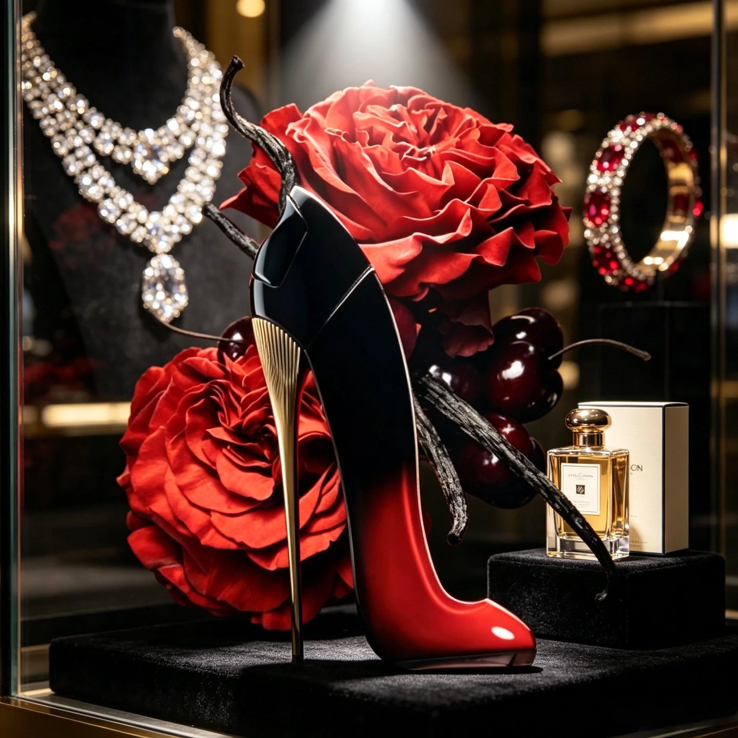 Gradient Red Black High Heel Women Eau de Parfum Rich Spicy Floral Fruity Scent Glossy Stiletto Shoe Bottle Luxury Dark Jewelry Style Long Lasting Charming Lady Fragrance Premium Holiday Gift for Valentine Birthday Wedding Anniversary Christmas Khamik Shop Online