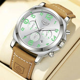 LIGE Casual Outdoor Quartz Man Watch Fashion Sport Waterproof Luminous Auto Date Leather Strap Wristwatch for Men Male Gifts Box Khamik Shop Online