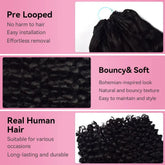 Feather Crochet Human Hair Deep Curly 50G Knotless Pre‑Separated Invisible Miracle Knots Hair Lightweight Reusable Crochet Hair Khamik Shop Online