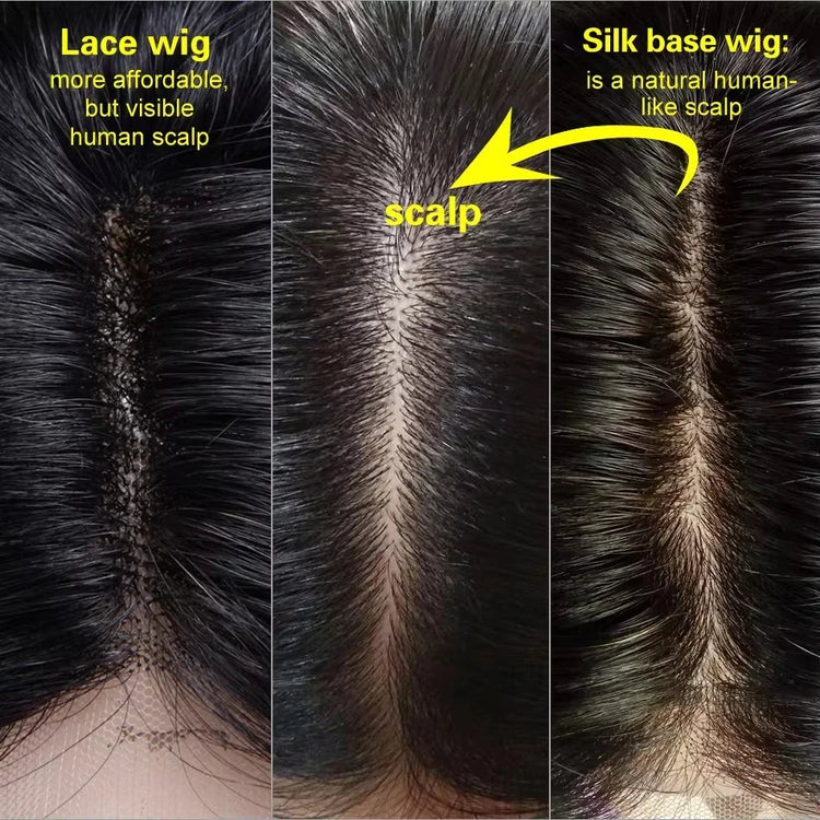 Human Hair Topper Silk Base Great Coverage for Thinning Hair or Hair Loss 9x13cm Silk Top Hair Topper with Clips Breathable Khamik Shop Online