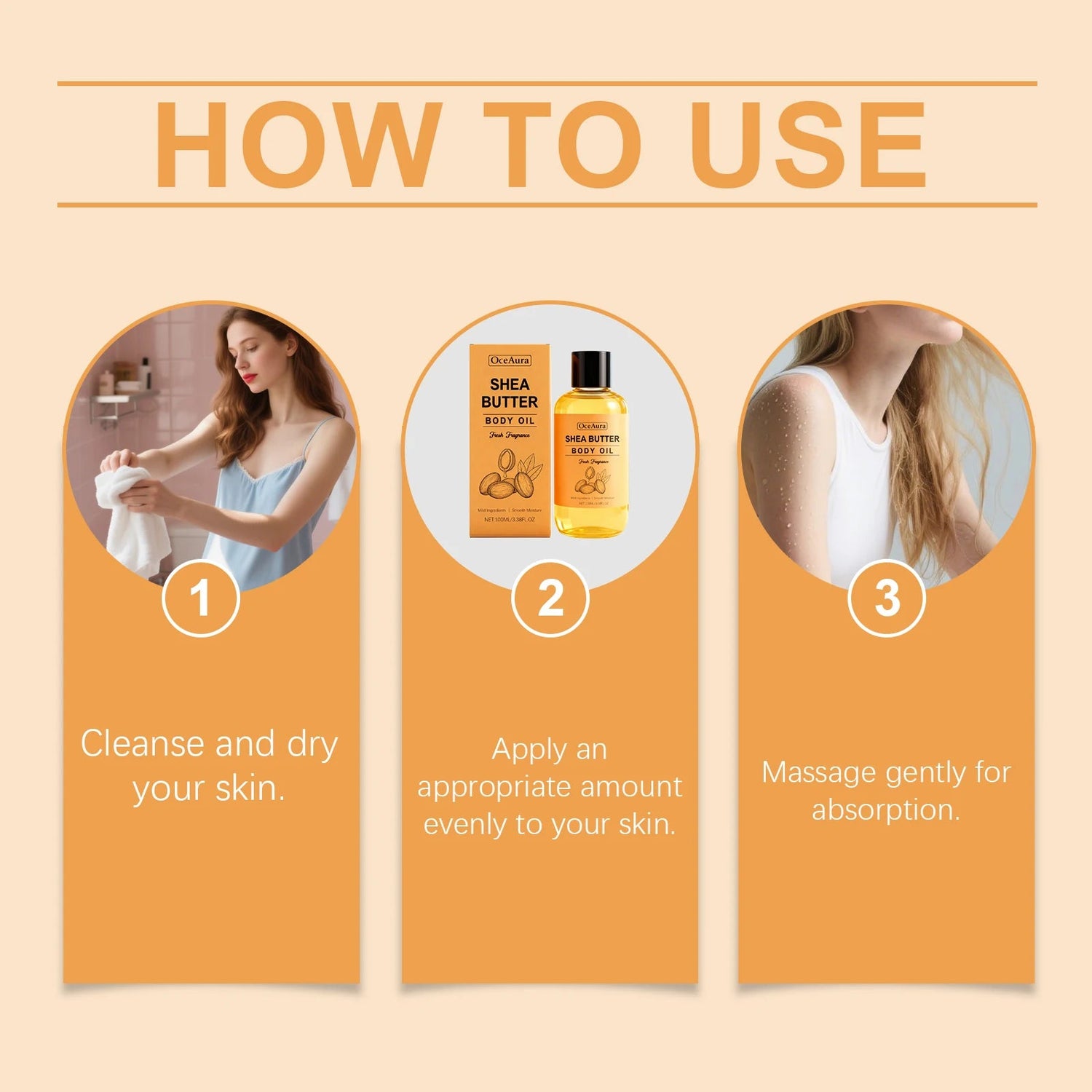 Oceaura Body Oil Gently Moisturizes The Whole Body Soften Rough Skin Improve Skin Condition Long Last Hydration Massage Skin Oil Khamik Shop Online
