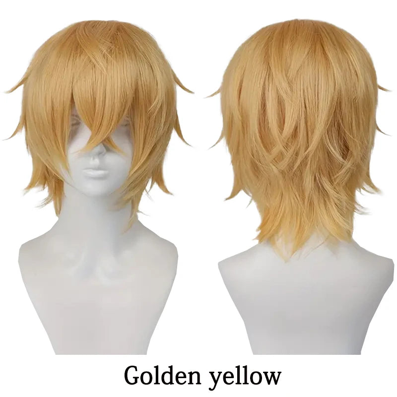 10-Inch Short Straight Hair Suitable For Both Men And Women, Cosplay Synthetic Hair Anime Role-Play Halloween Party Upturned Wig Khamik Shop Online
