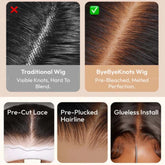 UNice Bye Bye Knots 7x5 Lace Water Wave Curly Wig With Drawstring Pre Cut Pre Bleached Glueless Wig Human Hair Ready To Wear Khamik Shop Online