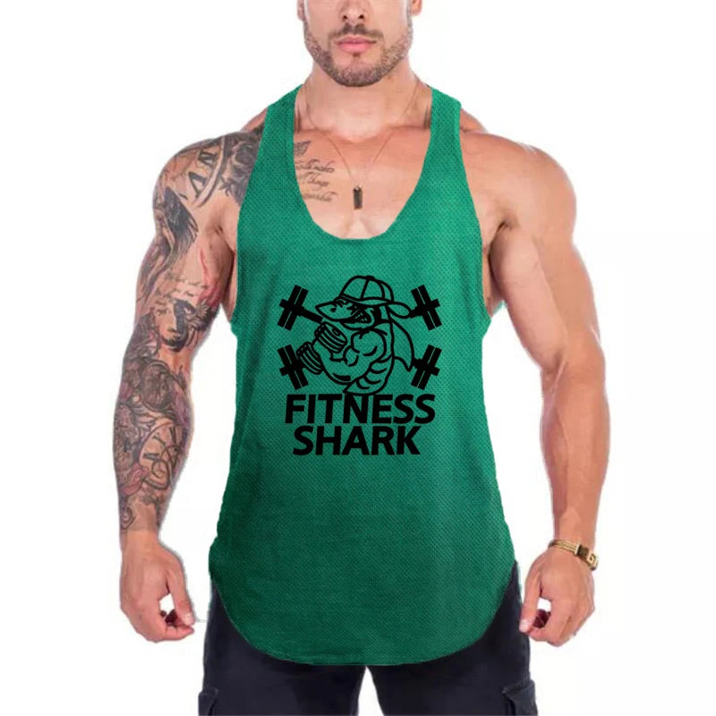 Summer Mesh Mens Fitness Tank Tops Y-back Bodybuilding Sleeveless Vests Mesh Quick Dry Gym Clothing Running Sport Muscle Shirts Khamik Shop Online