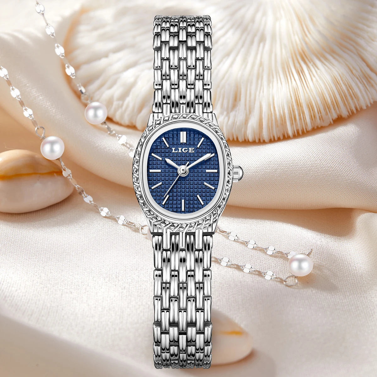 LIGE Fashion Luxury Quartz Woman Watch Elegant Classic Simple Dial Waterproof Stainless Ladies Watches for Women Reloj Mujer+Box Khamik Shop Online