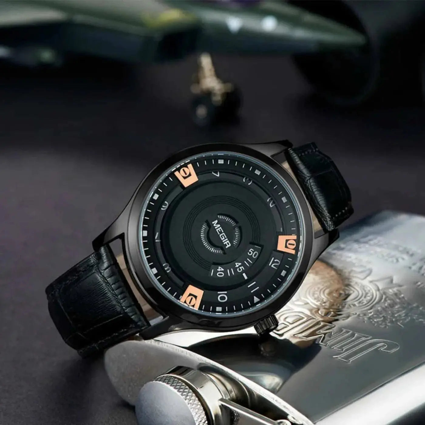 MEGIR Men Watches Luxury Leather Strap Sport Military Watch Male Clock Waterproof Casual Quartz Wristwatch Reloj Hombre 1067 Khamik Shop Online