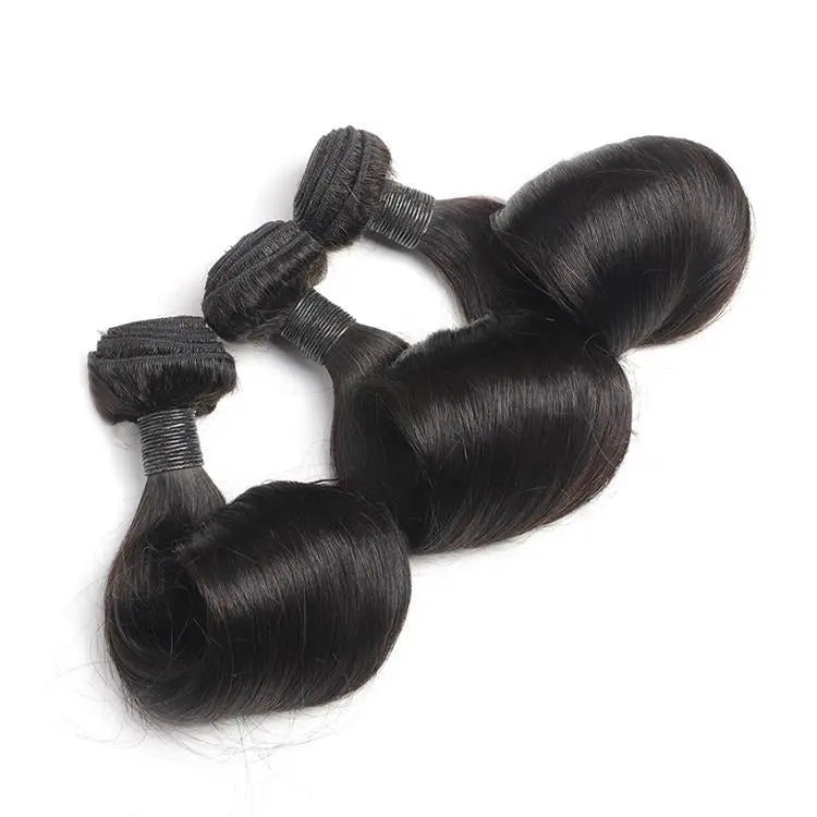 10A Grade Brazilian Egg Curl Fumi Human Hair Bundles With 4x4 Closure Cerise Alfie
