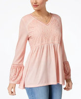 Jacquard-Detail Peasant Top Amber Chrysippus