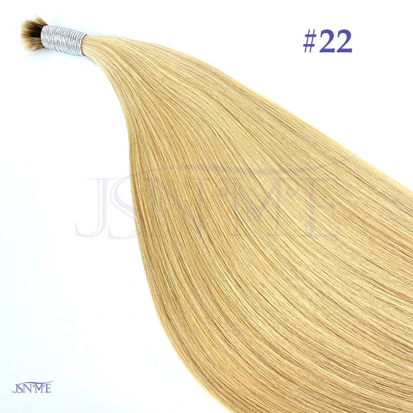 JSNME Bulk Human Hair Extensions 100% Real Human Hair Extension Straight 50g Black Brown Blonde 613 Color For Salon 14"-26" Inch Khamik Shop Online