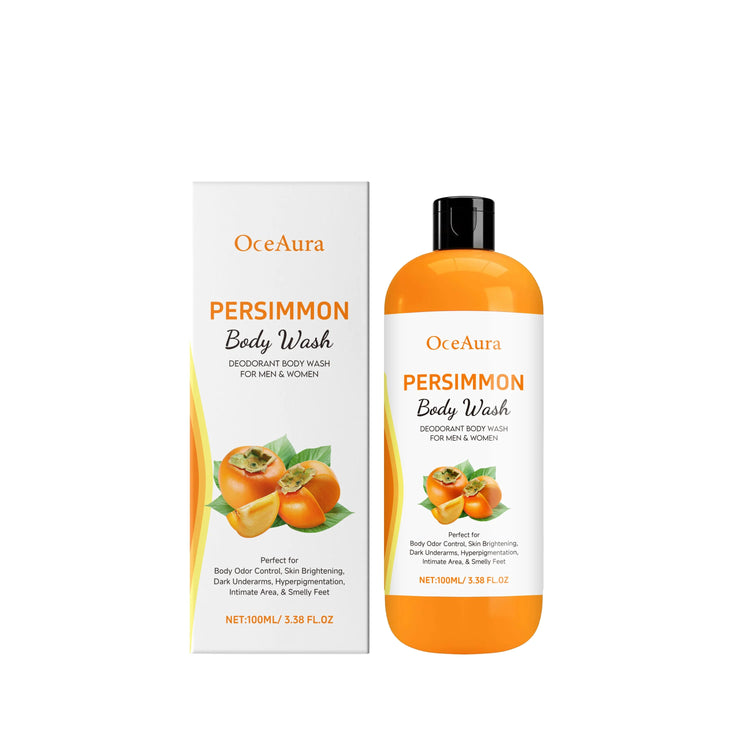 OceAura Fresh Persimmon Shower Gel Gentle Deep Cleansing Skin Barrier Protection Repair Long-Lasting Citrus Fruity Scent Mild Moisturizing Body Wash Khamik Shop Online