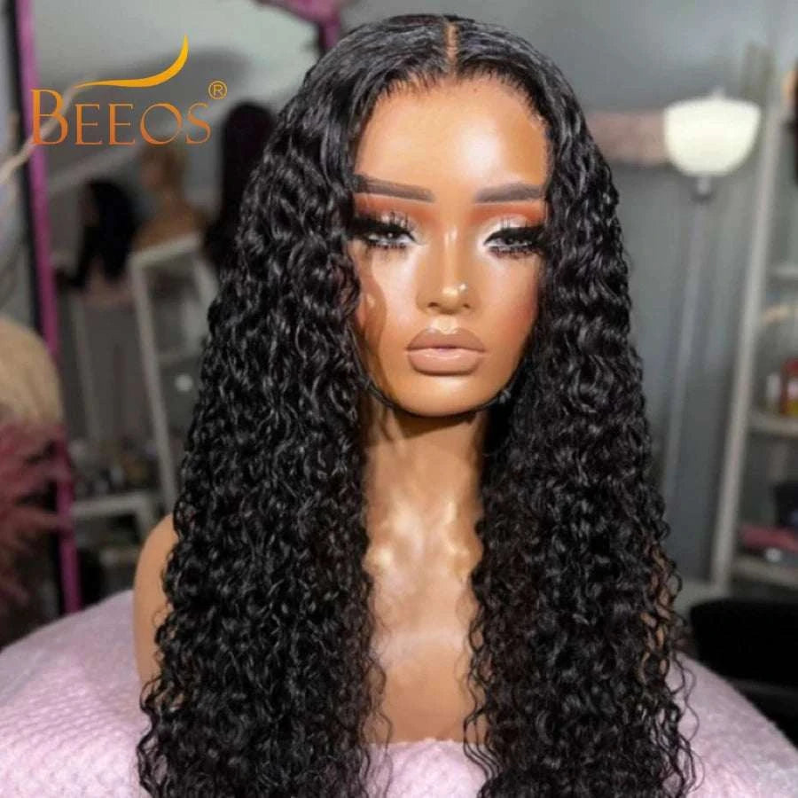 Water Wave Wig 100% Human Hair Wig 7x6 Drawstring Glueless Wigs Curly Wigs Deep Part Silklike HD Lace Wigs Brazilian Remy Hair Khamik Shop Online