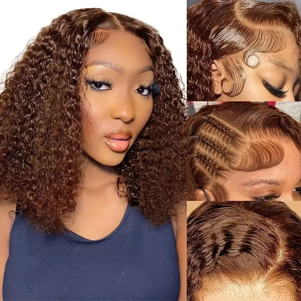 Wet And Wavy Lace Frontal Wig Short Bob Wig Pre Plucked 