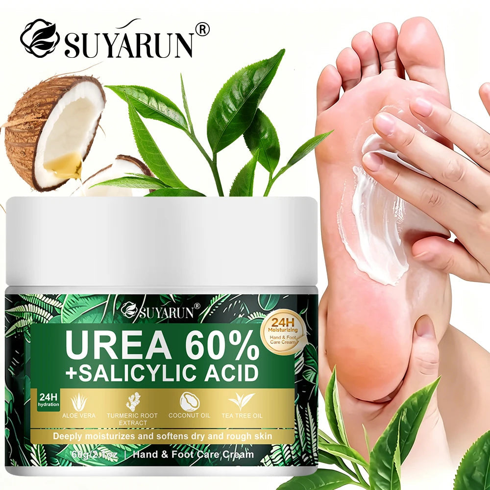 SUYARUN 60% Urea Foot Care Cream, suit for cracked heels and dry skin - deep moisturizing treatment, exfoliation, no blind spots Khamik Shop Online