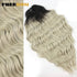 FREEDOM Synthetic Curly Braiding Hair Extensions 24 Inch/60 cm Long Deep Wavy Twist Crochet Braids Hair Ombre Brown Rainbow Hair Khamik Shop Online